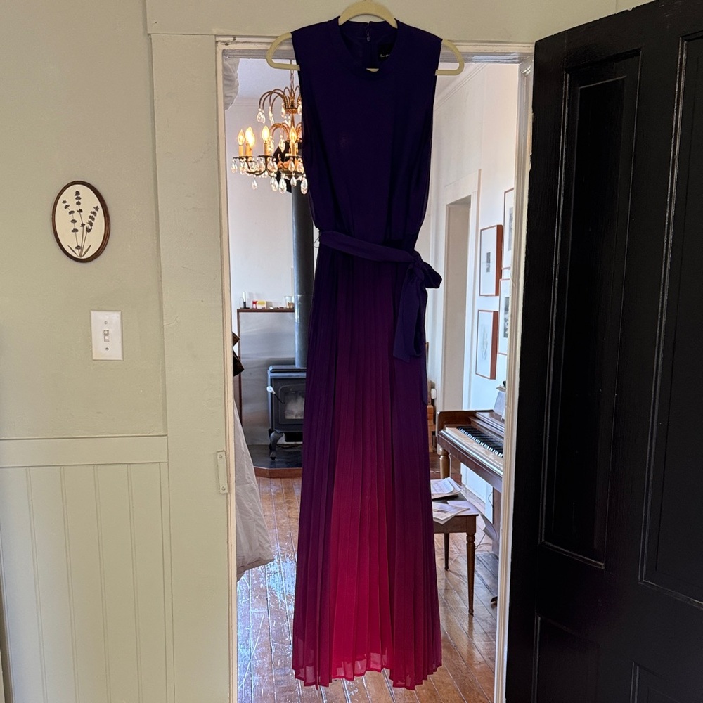 Chic Ombre Floor-length Dress in Purple and Pink